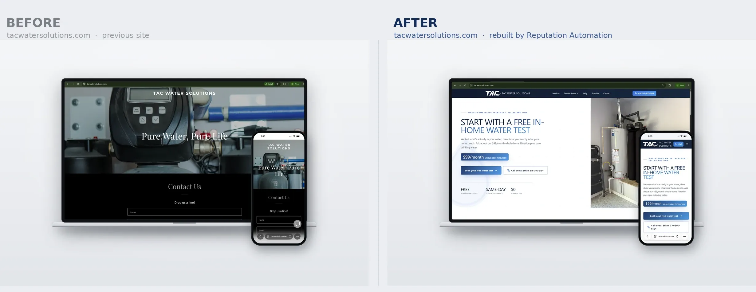 Website before-and-after from a recent client rebuild
